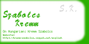 szabolcs kremm business card